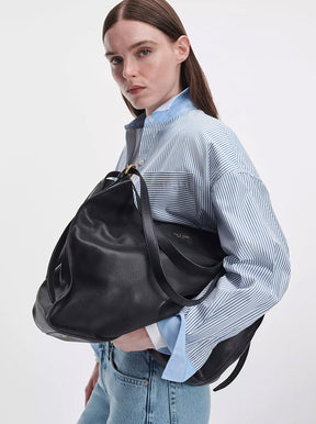 River Large Tote black leather