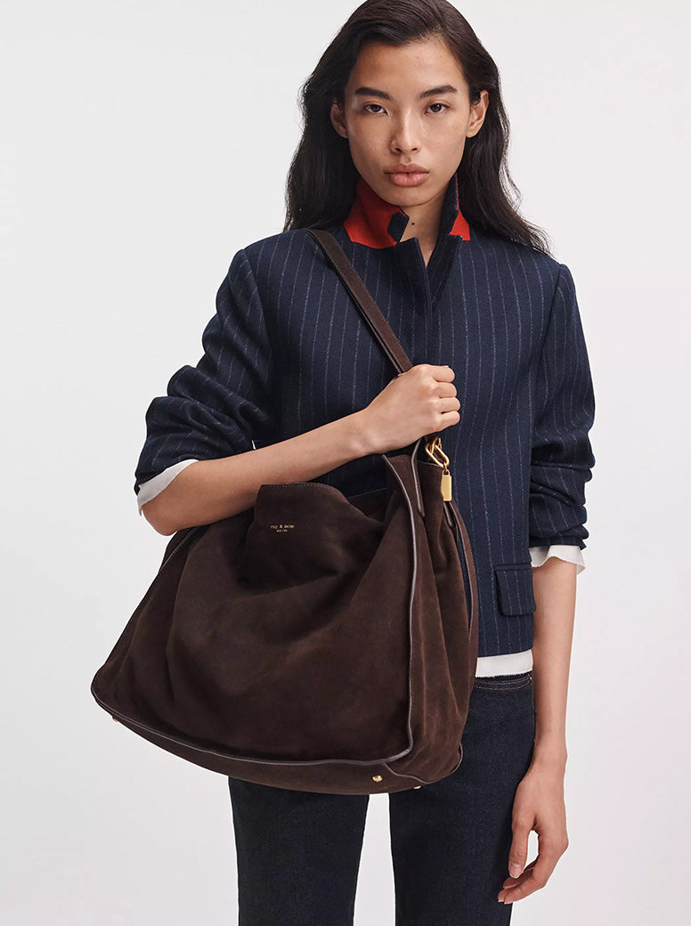 River Large Tote chocolate suede