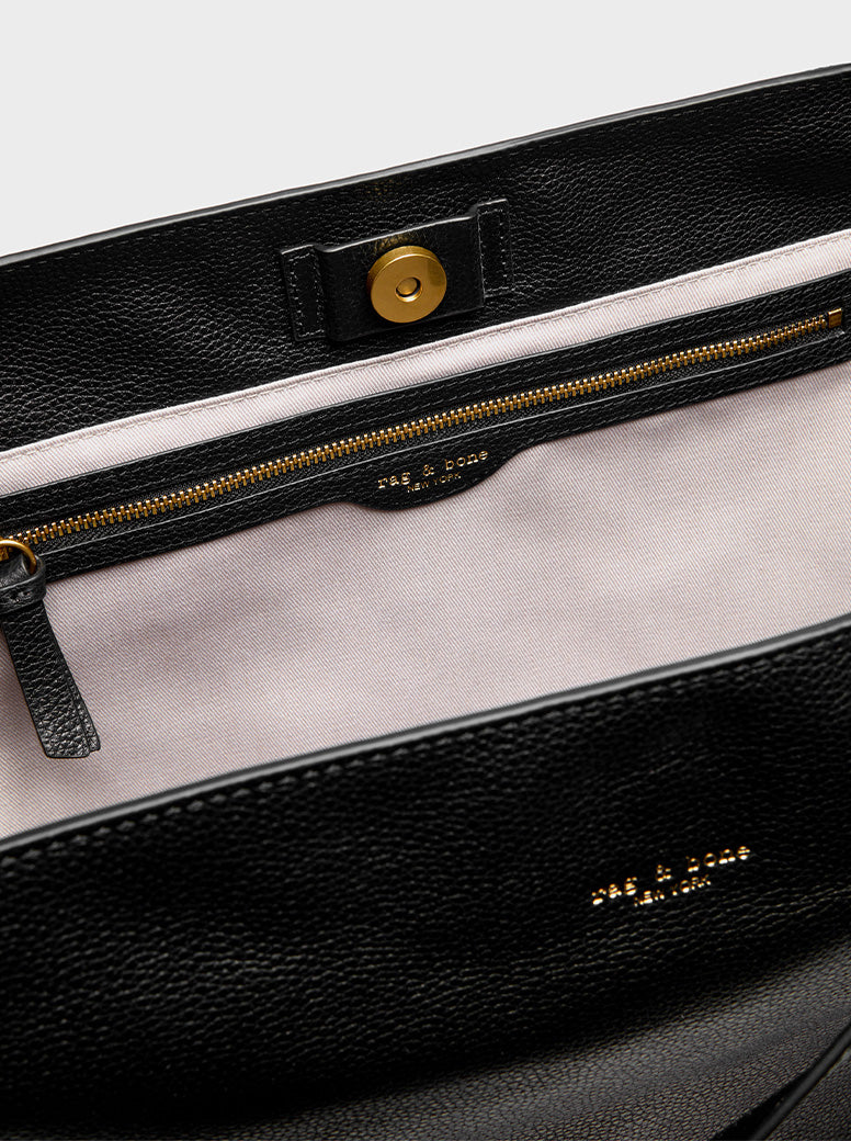 River Large Tote black leather
