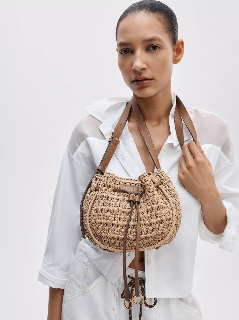 River Crossbody Natural Straw