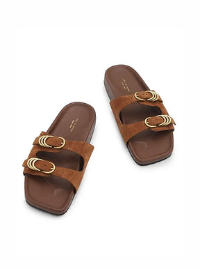 Rue Slide tan suede