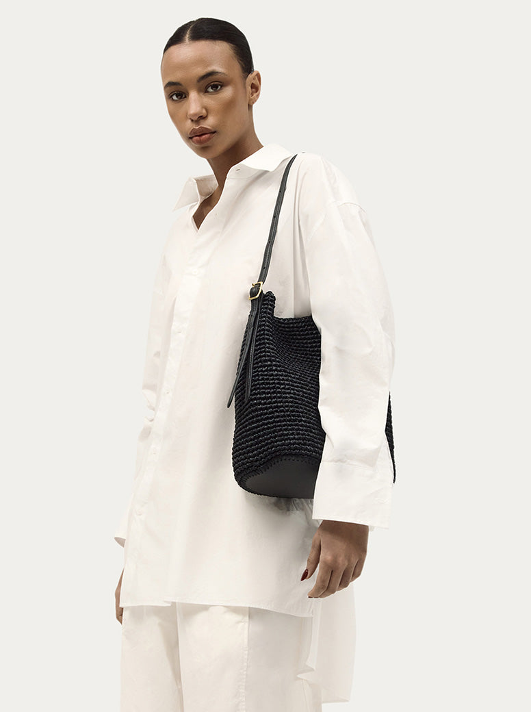 Rush Tote black raffia
