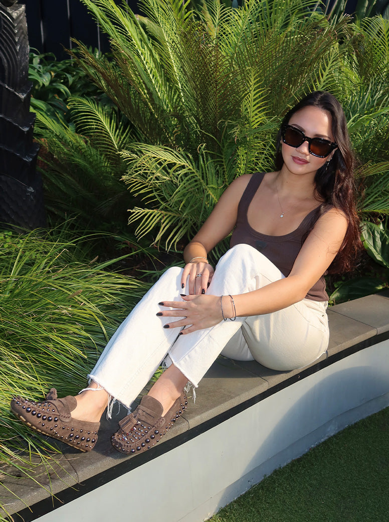 Sadie chocolate brown suede