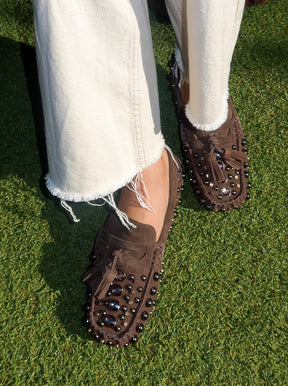 Sadie chocolate brown suede