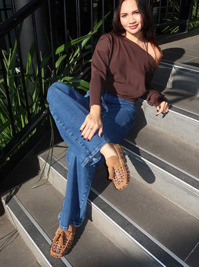 Sadie tan suede