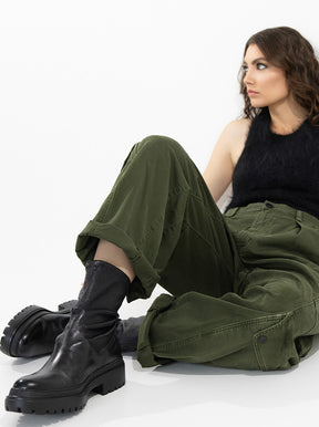 Sammie black stretch leather