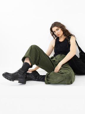 Sammie black stretch leather