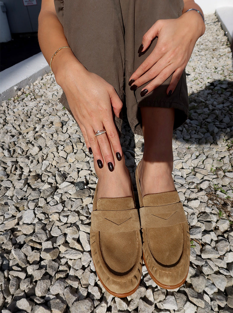 Spiga taupe suede