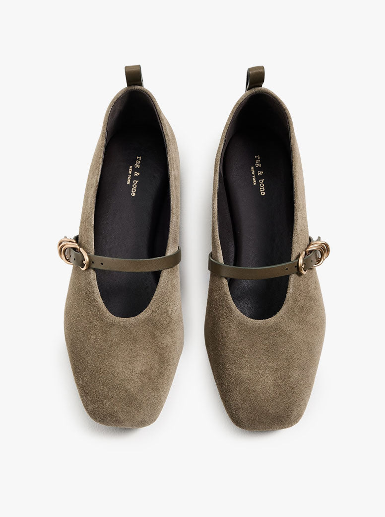Spire Mary Jane olive suede