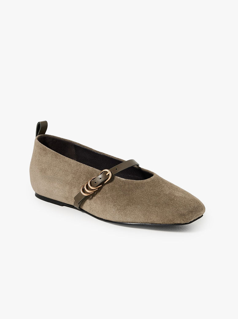 Spire Mary Jane olive suede