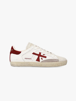 Steven white / burgundy