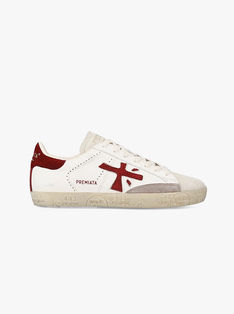 Steven white / burgundy