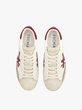 Steven white / burgundy