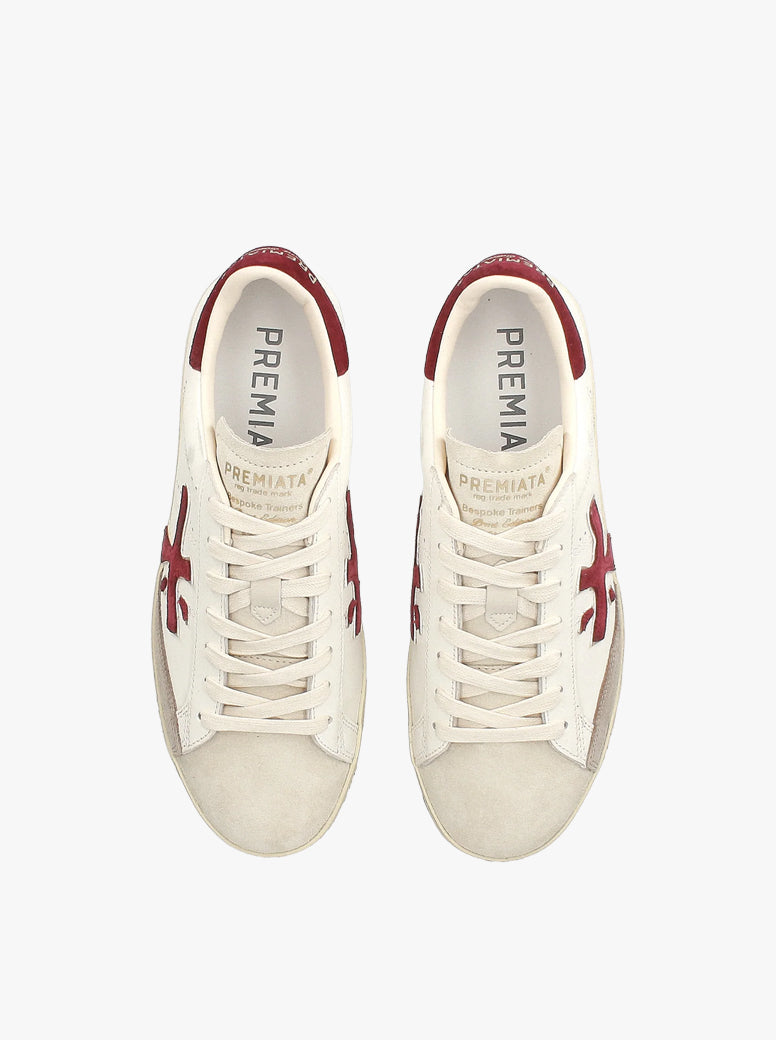 Steven white / burgundy