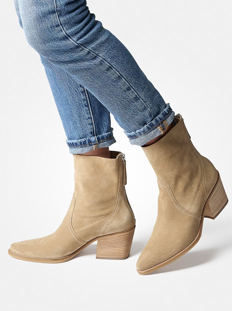 Talia beige suede