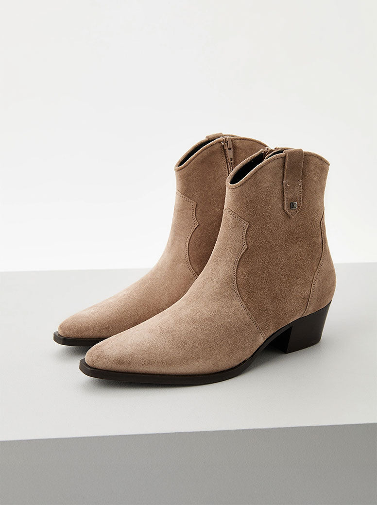 Thea taupe suede