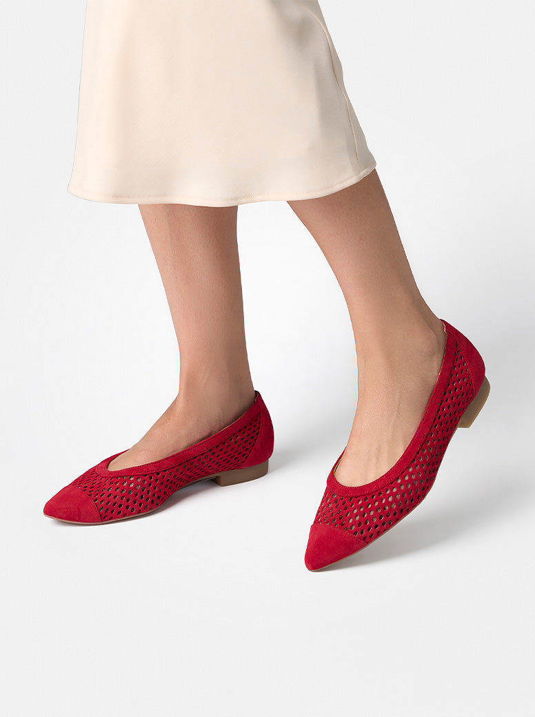 Wendy red suede
