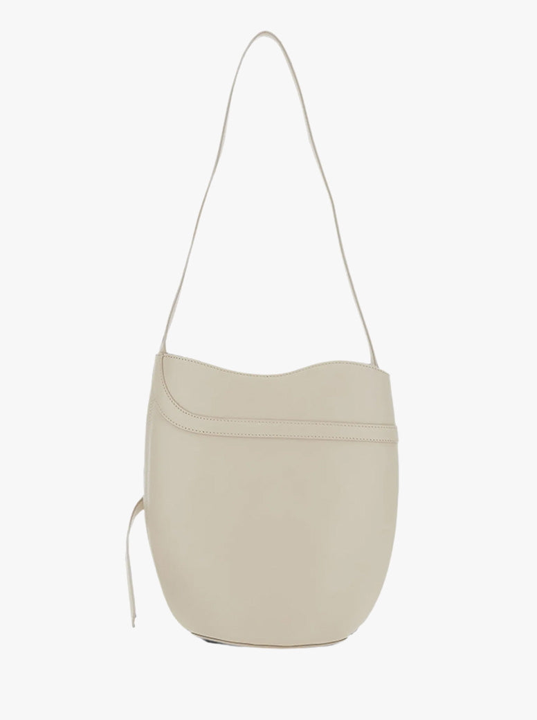 Belted Bucket Bag cream leather