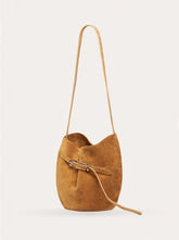 Belted Bucket Bag sand suede