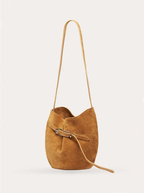 Belted Bucket Bag sand suede