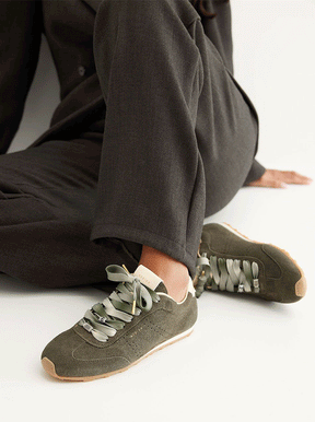 Billy Lou dark green suede