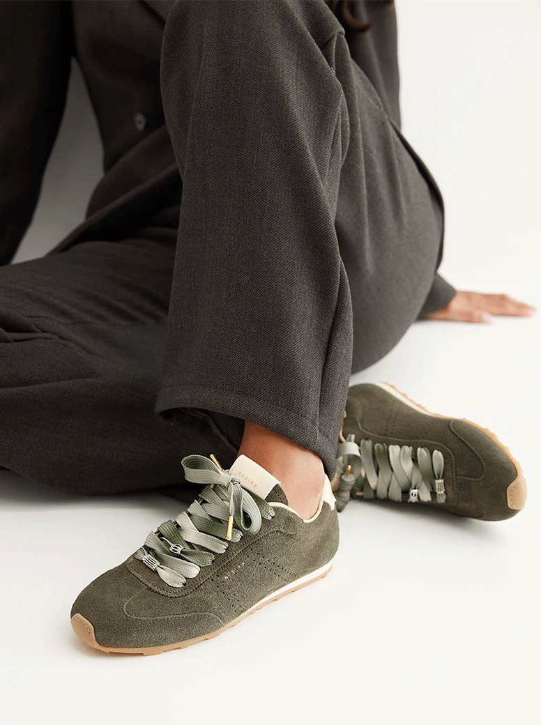 Billy Lou dark green suede