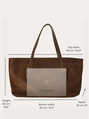 Mega Sprout Tote dark brown suede