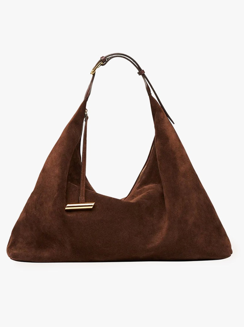 Pillow Hobo dark brown suede