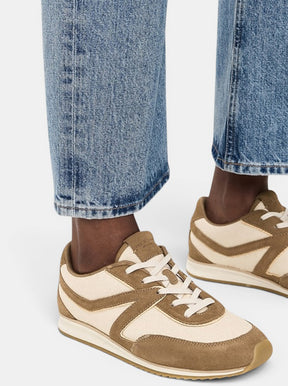Retro Trainer Sneaker natural canvas/tan suede