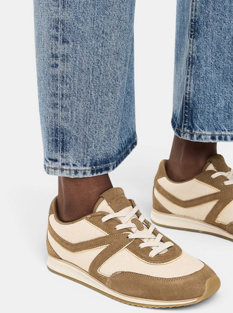 Retro Trainer Sneaker natural canvas/tan suede