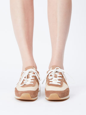 Retro Trainer Sneaker natural canvas/tan suede