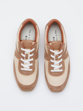 Retro Trainer Sneaker natural canvas/tan suede