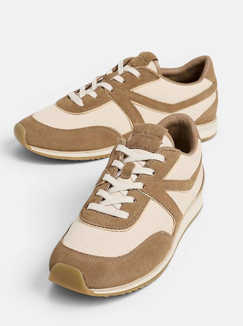 Retro Trainer Sneaker natural canvas/tan suede
