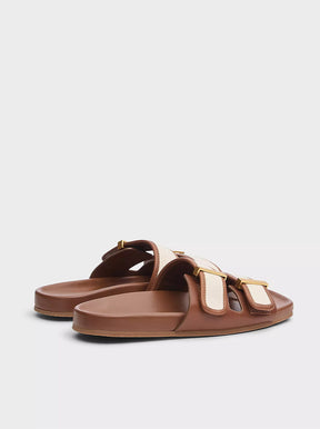 Ren Slide tan leather / canvas