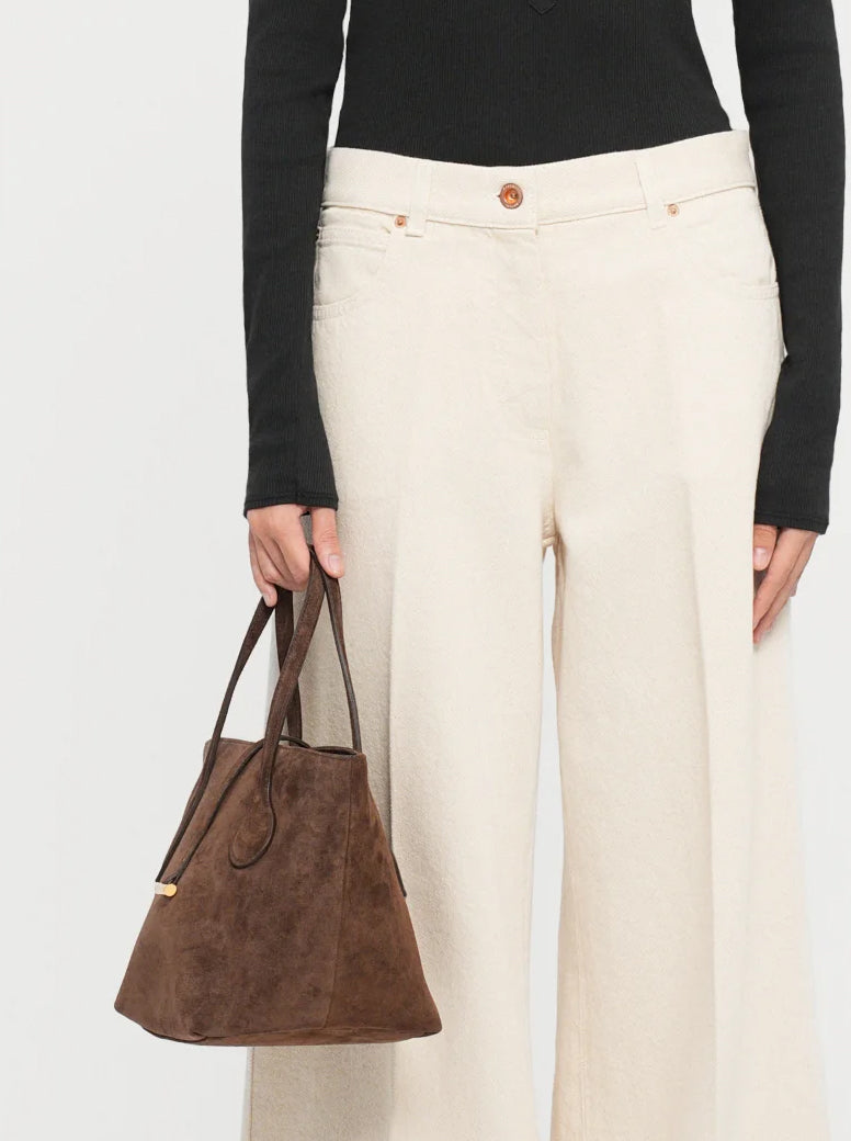 Sprout Tote Mini dark brown suede