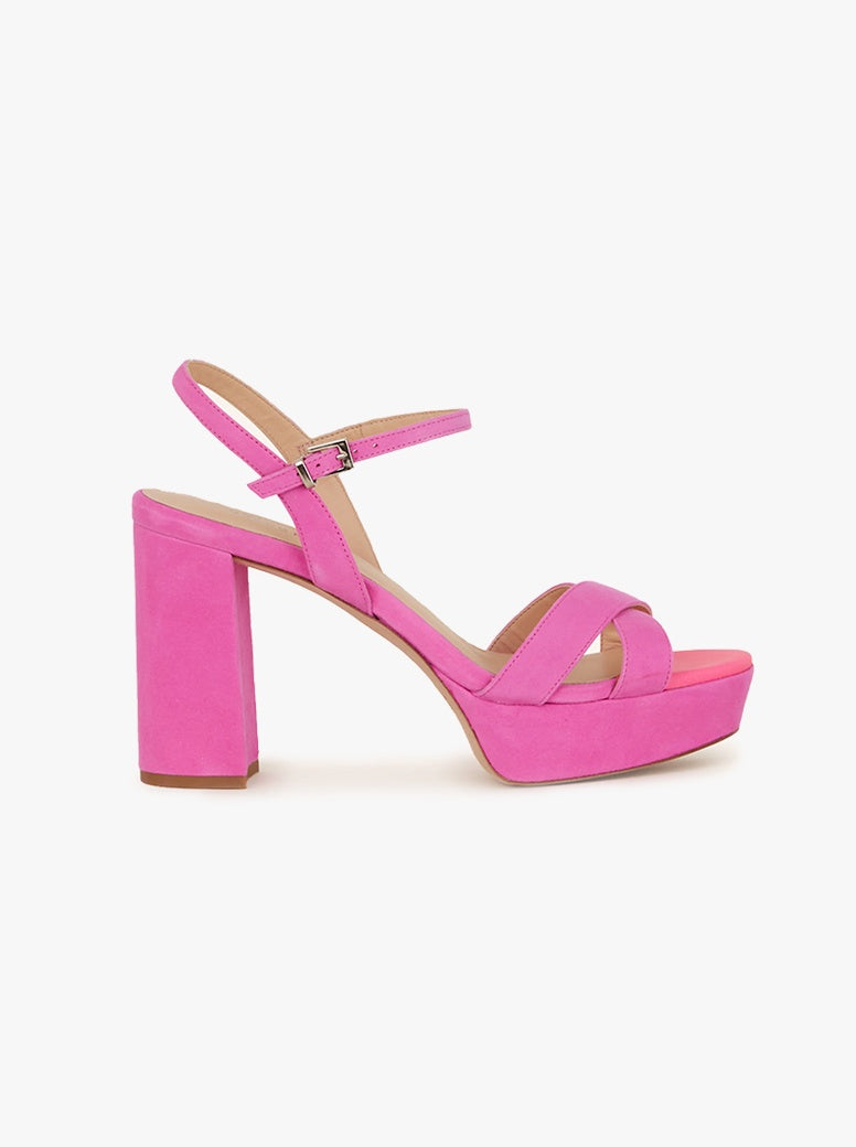 Lynna hot pink suede